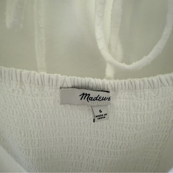 NWT Madewell Tie-Back Flutter-Sleeve Tiered Midi Dress White - Picture 7 of 11